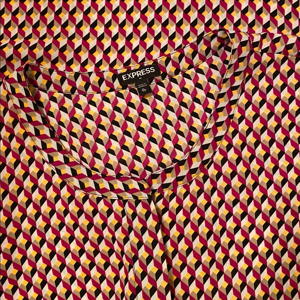 Express Womens Blouse Geometric Shirt Size XL